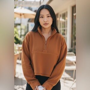 BUCKETLIST Rust Half-Zip Sweatshirt